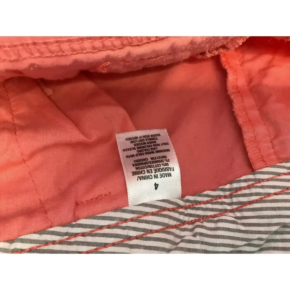 Aéropostale‎ Shorts Womens 4 Pink Chino Short Cuffed Twill Casual Pockets